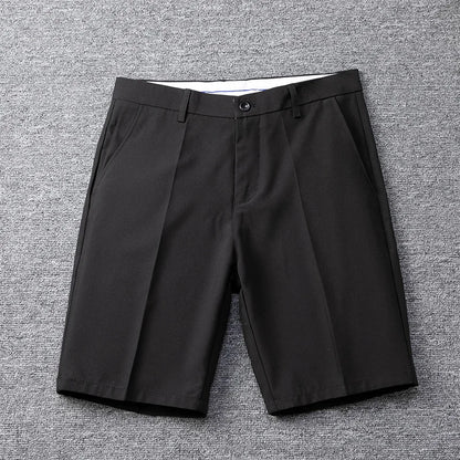 Men's Straight Leg Shorts with Button-Fastened Waist