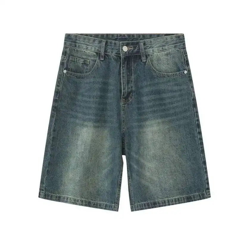 Men's Denim Shorts with Five Pocket Design