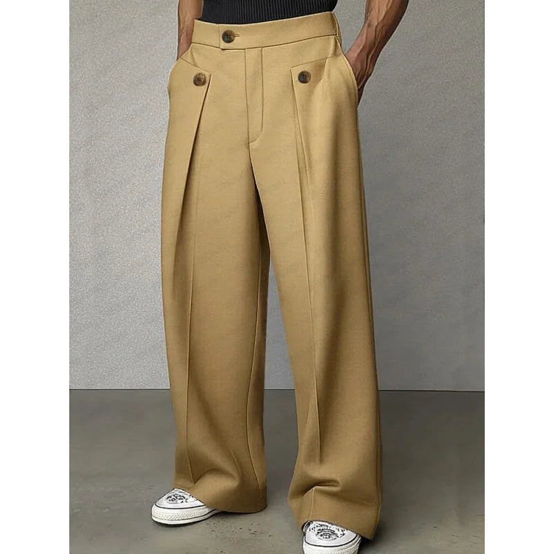 Women's Wide Leg Trousers – High Waist Pleated Tailored Fit