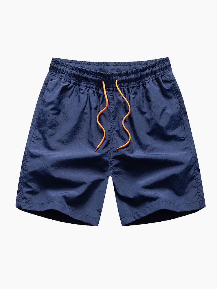 Men's Geometric Print Shirt with Elastic Waist Shorts Set