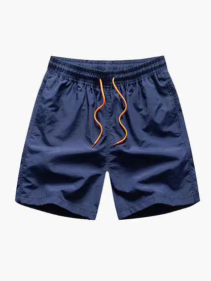 Men's Geometric Print Shirt with Elastic Waist Shorts Set