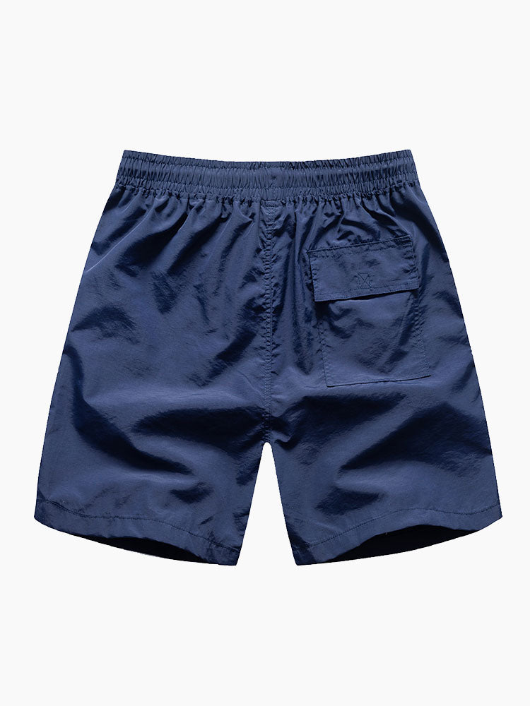 Men's Geometric Print Shirt with Elastic Waist Shorts Set