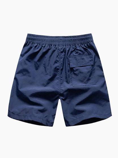 Men's Geometric Print Shirt with Elastic Waist Shorts Set