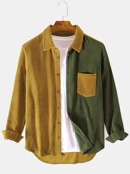 Men's Button Up Patch Pocket Casual Shirt