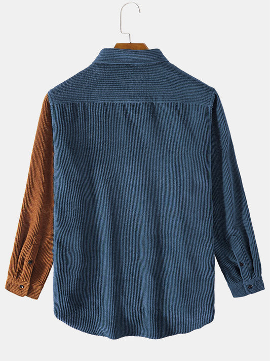 Men's Button Up Patch Pocket Casual Shirt