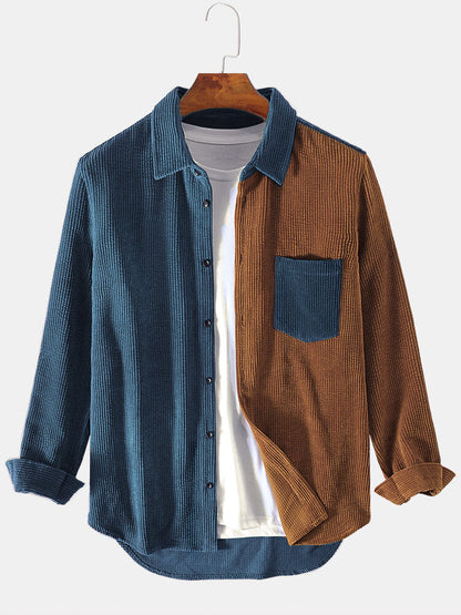 Men's Button Up Patch Pocket Casual Shirt