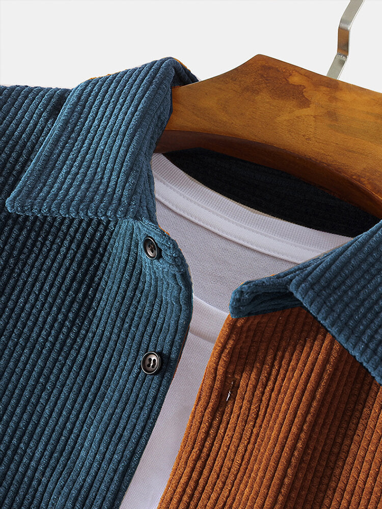 Men's Button Up Patch Pocket Casual Shirt