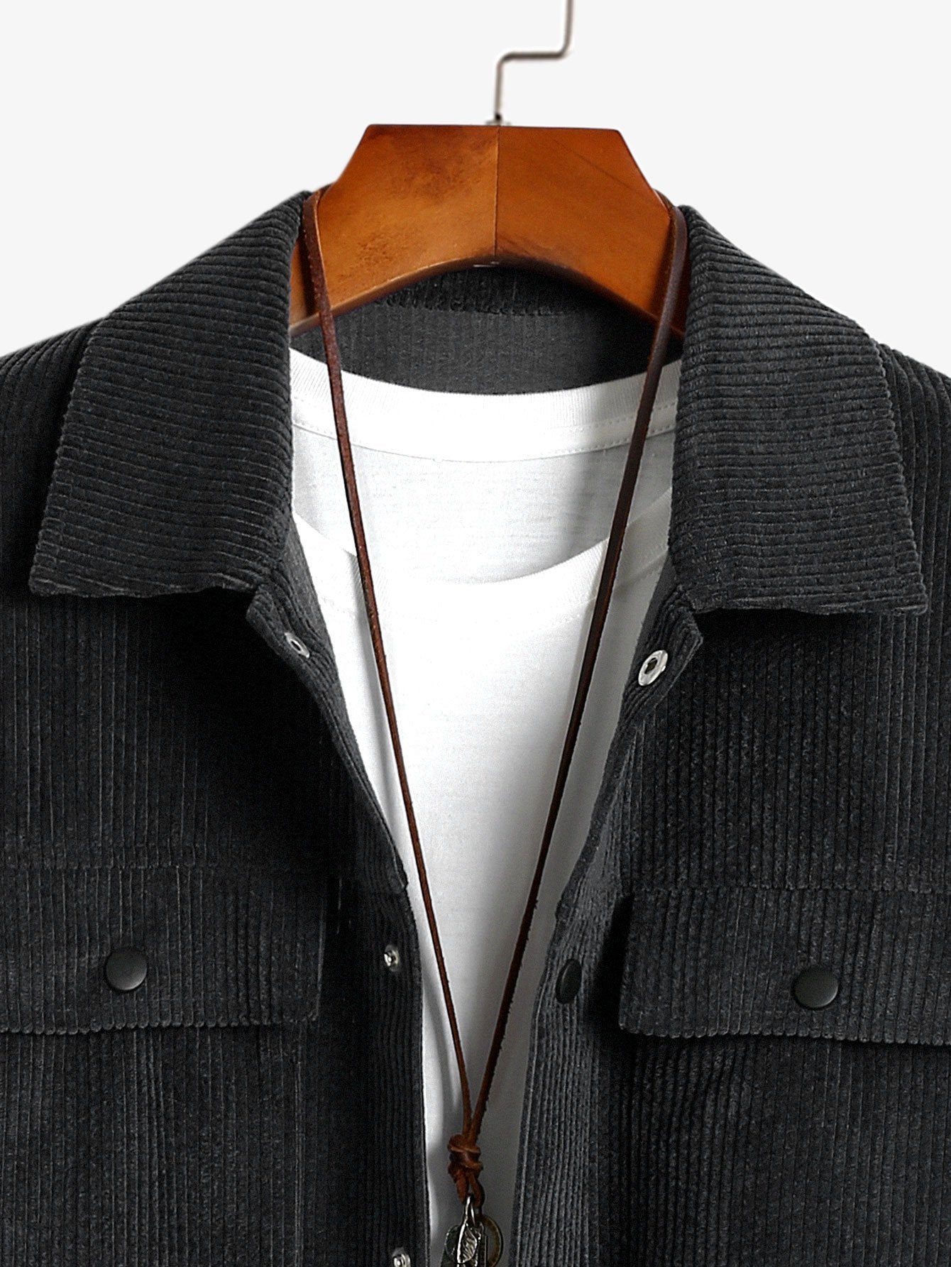 Men's Button Front Jacket Cargo Pants Matching Set