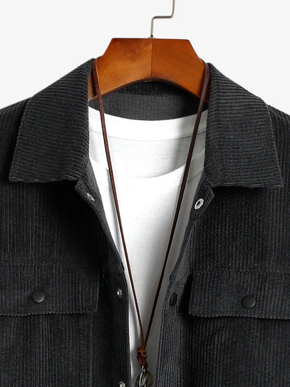 Men's Button Front Jacket Cargo Pants Matching Set