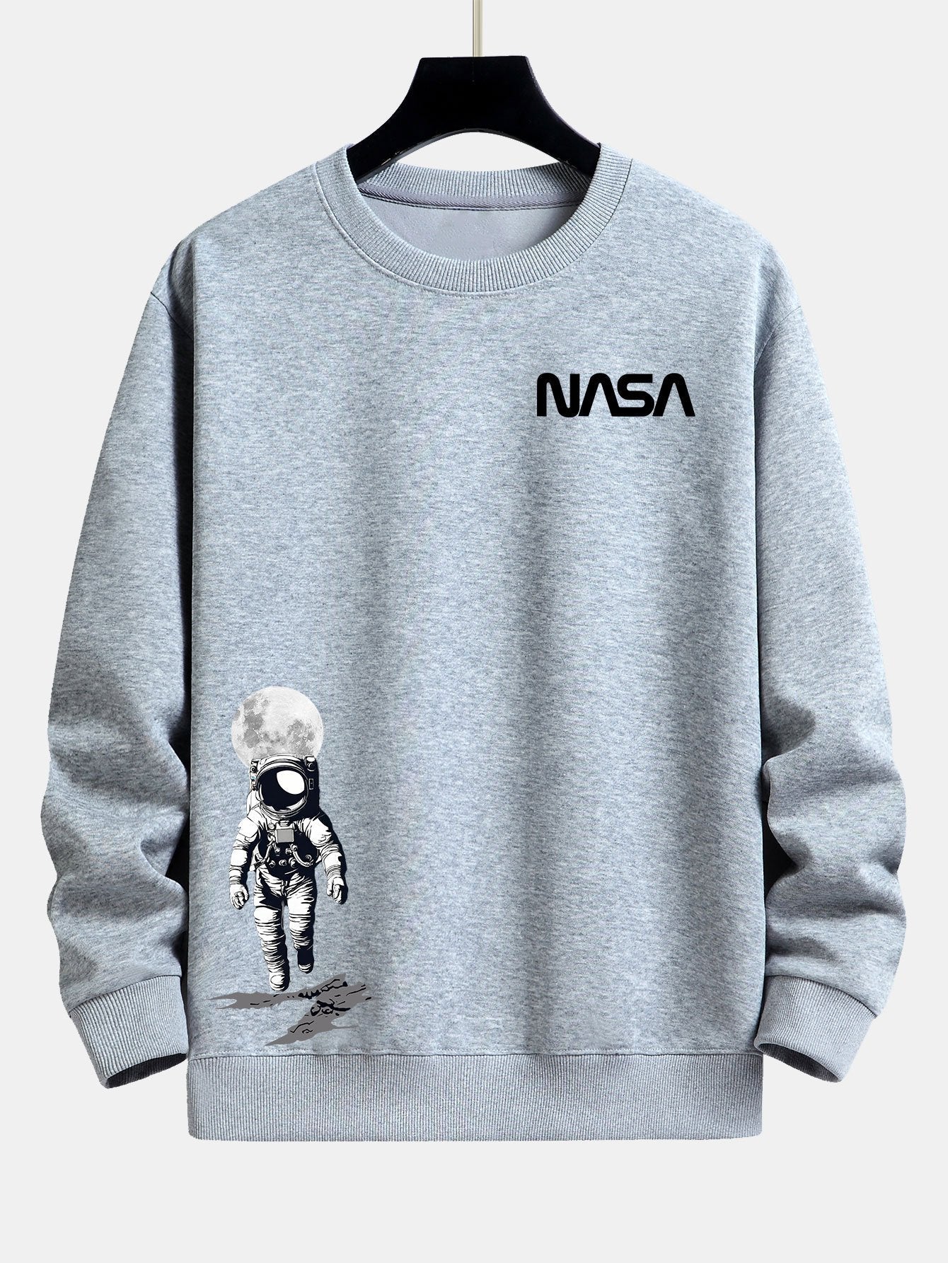 Men's NASA Space Graphic Sweatshirt Crew Neck Long Sleeve