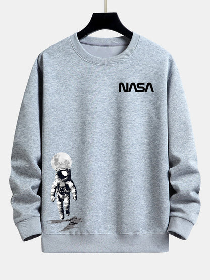 Men's NASA Space Graphic Sweatshirt Crew Neck Long Sleeve