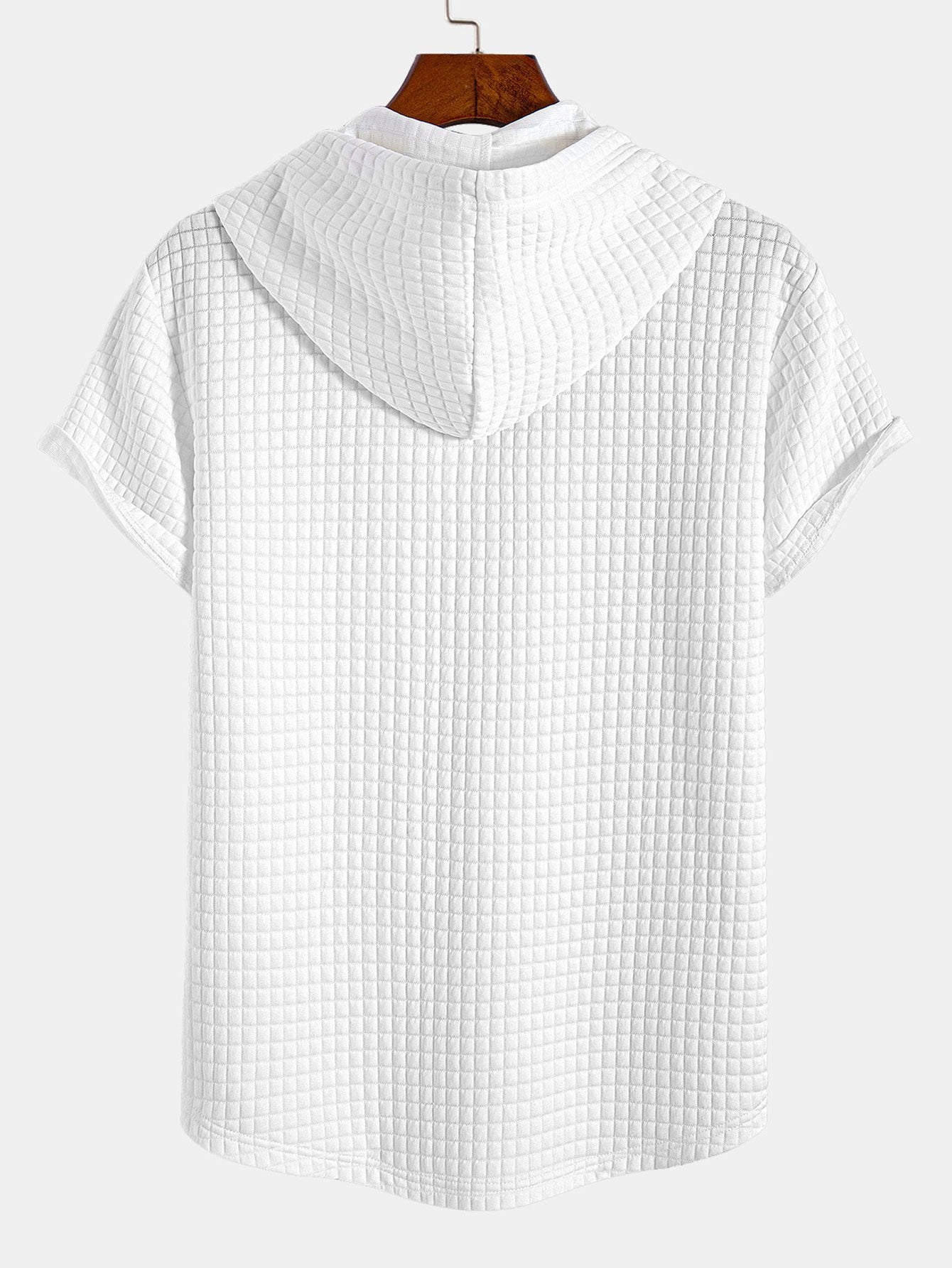Men's Short Sleeve Hooded Tee Drawstring Pullover Regular Fit Shirt