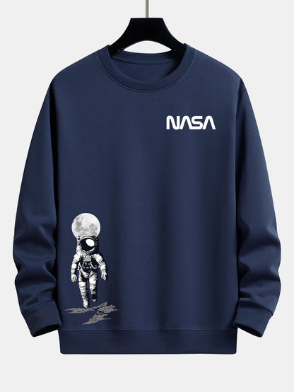 Men's NASA Space Graphic Sweatshirt Crew Neck Long Sleeve