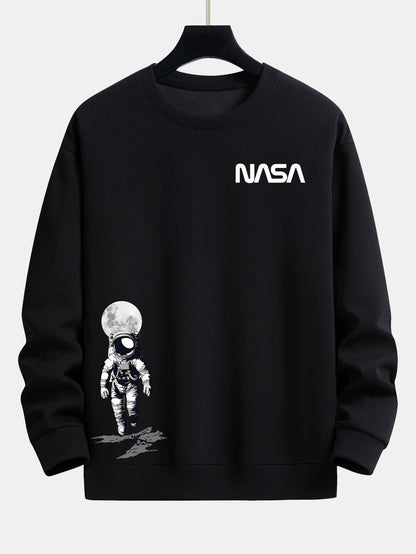 Men's NASA Space Graphic Sweatshirt Crew Neck Long Sleeve
