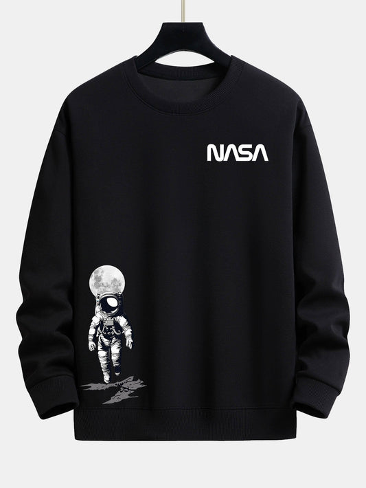 Men's NASA Space Graphic Sweatshirt Crew Neck Long Sleeve