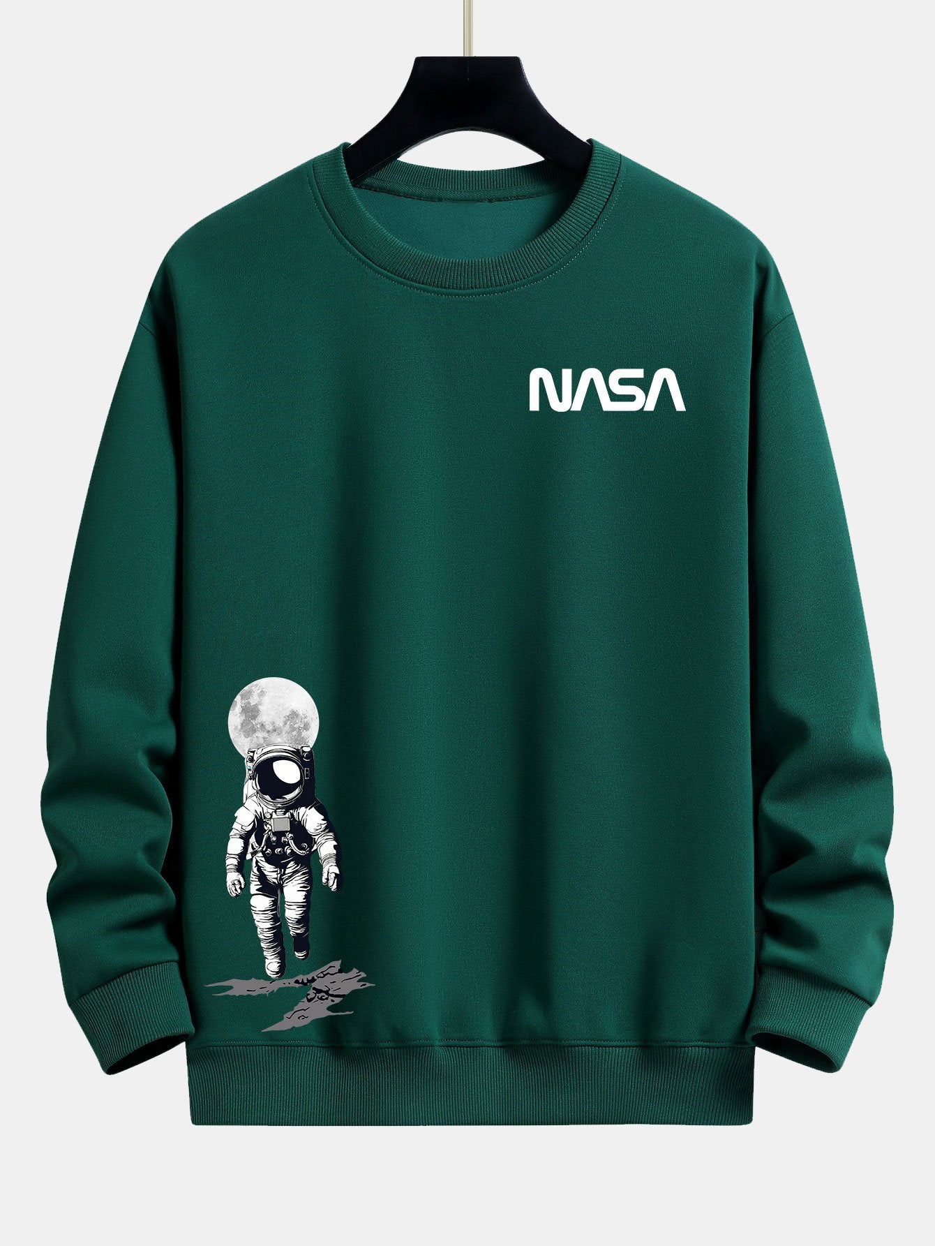 Men's NASA Space Graphic Sweatshirt Crew Neck Long Sleeve