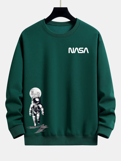 Men's NASA Space Graphic Sweatshirt Crew Neck Long Sleeve