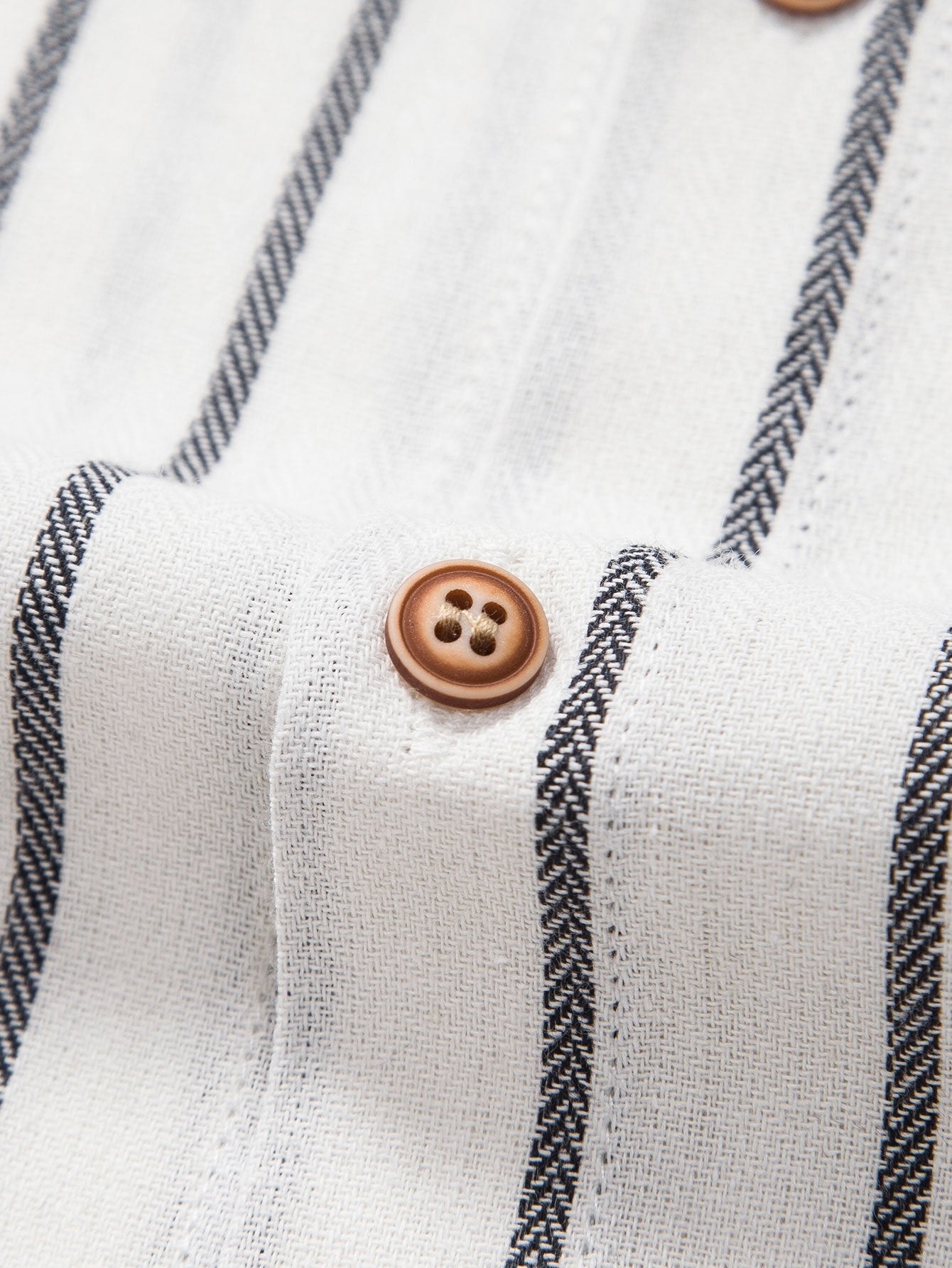 Men's Short Sleeve Striped Shirt Button Front Regular Fit Top