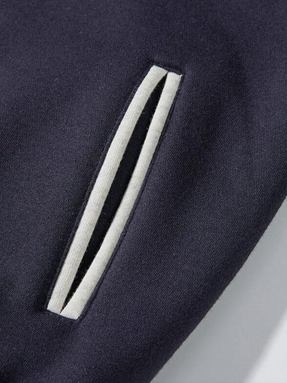 Men's Button Front Varsity Jacket Pants Matching Set