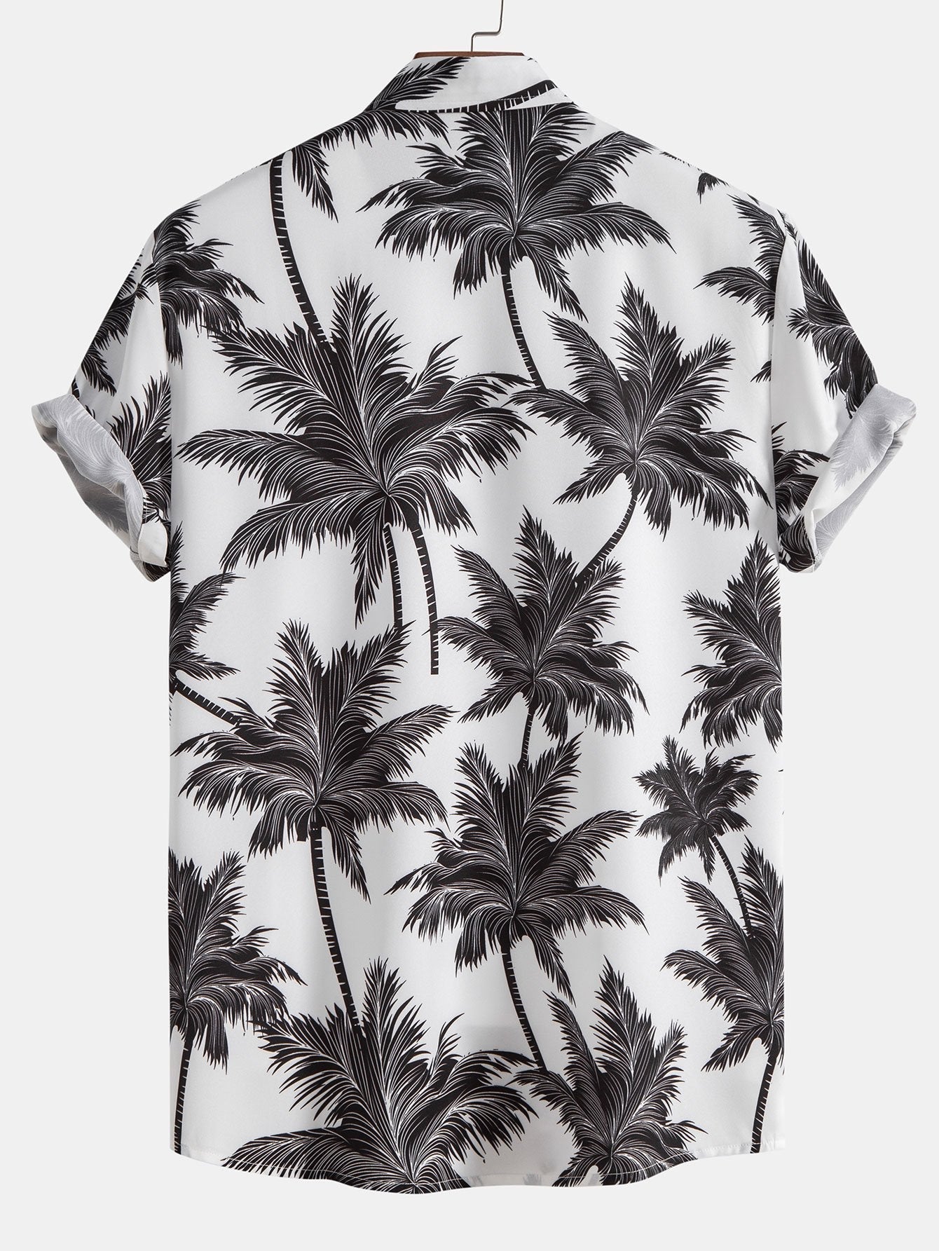 Men's Camp Collar Shirt with Drawstring Shorts Two Piece Set