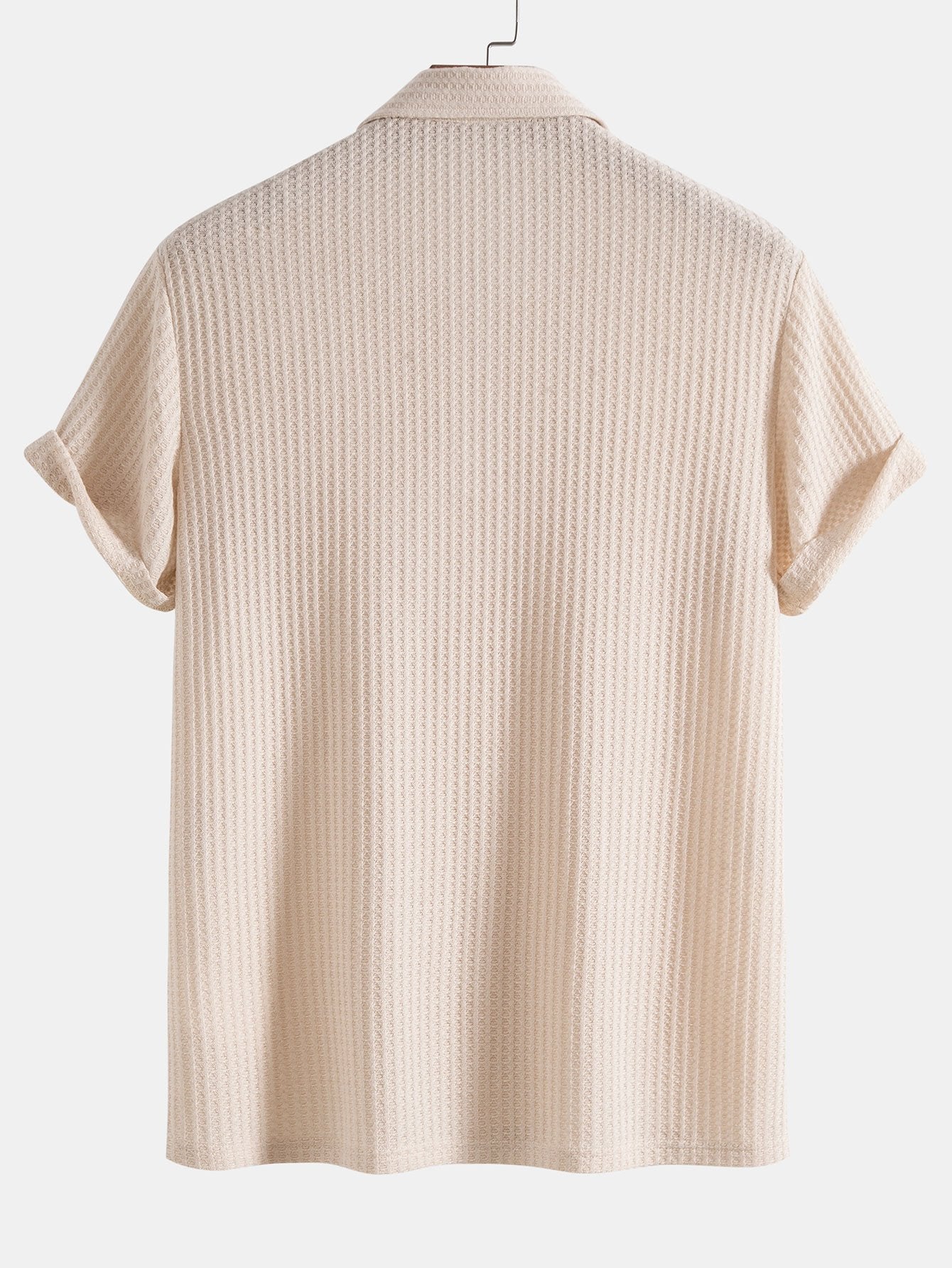 Men's Short Sleeve Polo Shirt Textured Knit Everyday Collared Top