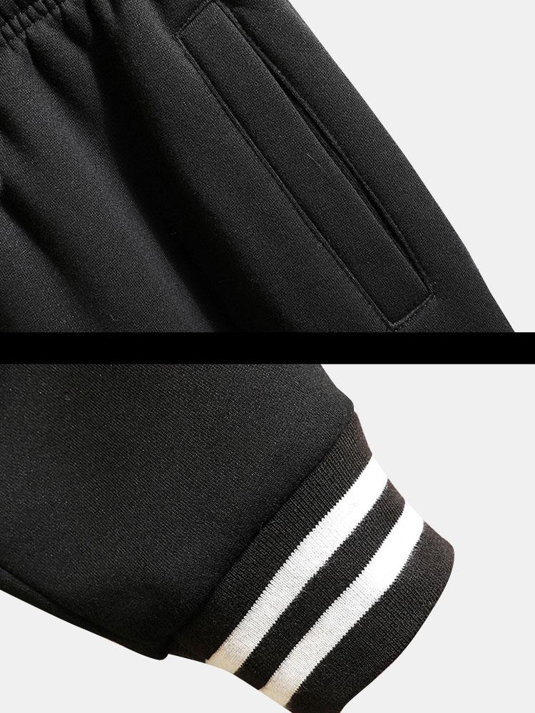 Men's Button Front Varsity Jacket Pants Matching Set