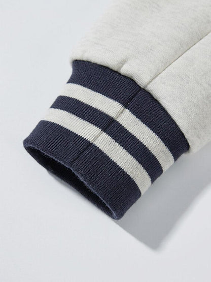 Men's Button Front Varsity Jacket Pants Matching Set