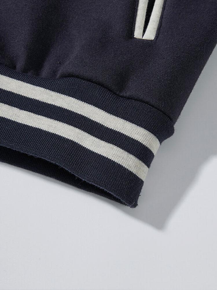 Men's Button Front Varsity Jacket Pants Matching Set