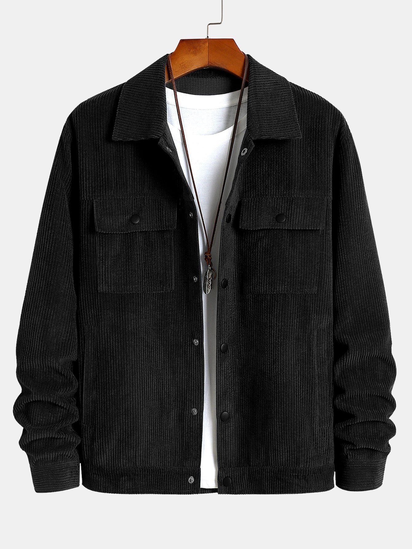 Men's Button Front Jacket Cargo Pants Matching Set