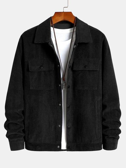 Men's Button Front Jacket Cargo Pants Matching Set