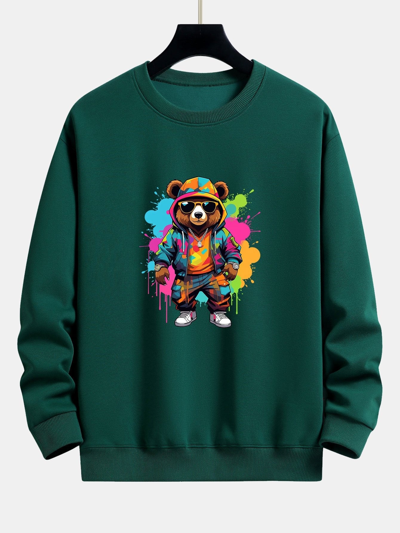 Men's Graphic Crewneck Sweatshirt Long Sleeve Pullover