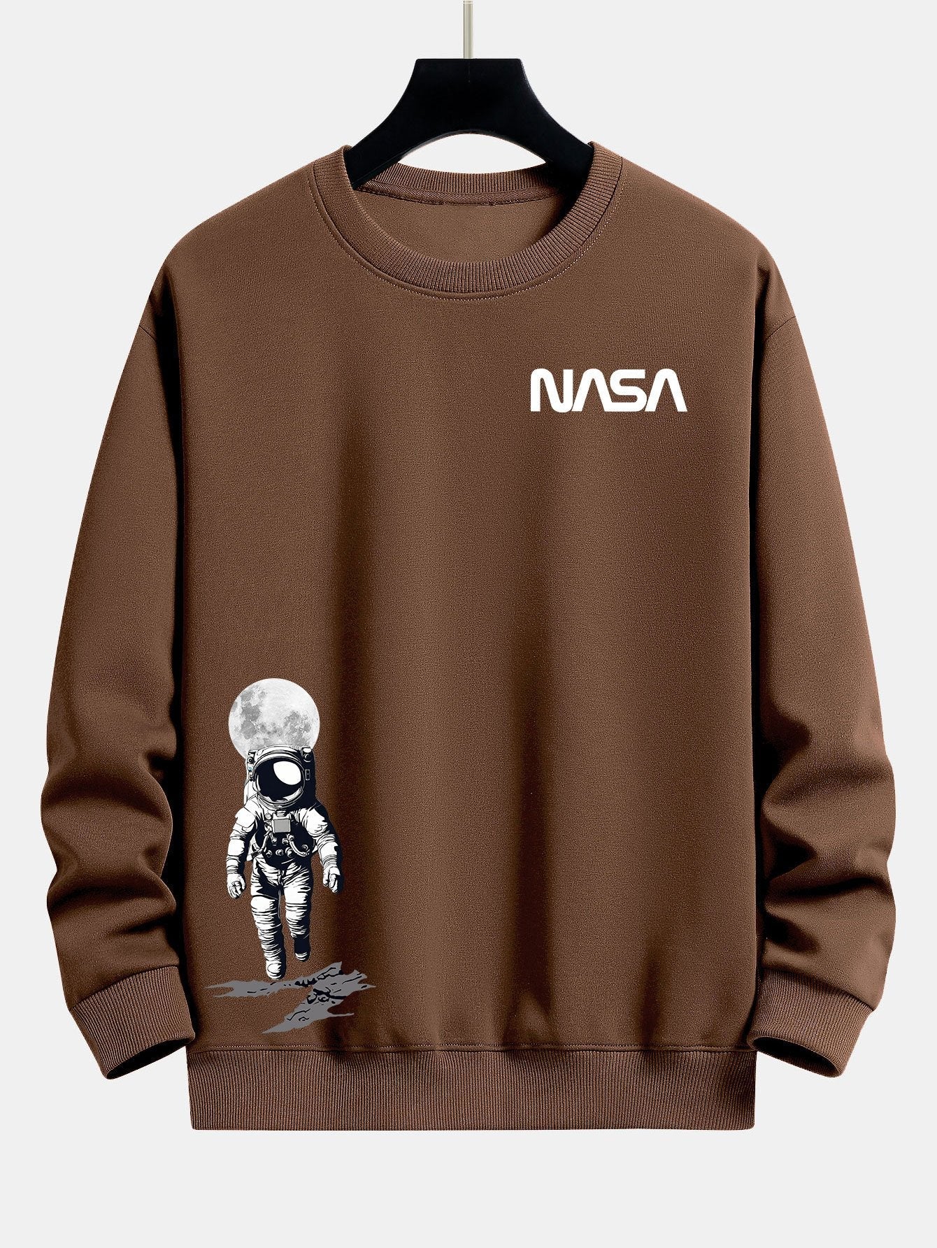 Men's NASA Space Graphic Sweatshirt Crew Neck Long Sleeve