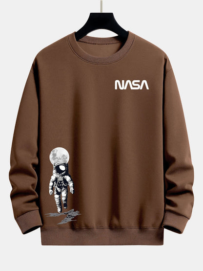 Men's NASA Space Graphic Sweatshirt Crew Neck Long Sleeve